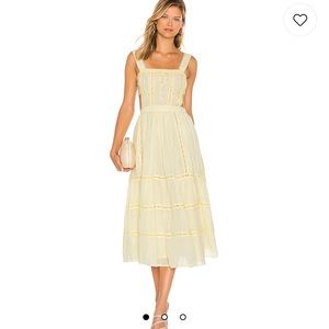 Tularosa Yellow Maxi Smocked Dress